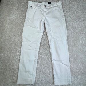 AG Adriano Goldschmied The Stevie Crop Ankle Jean Slim Straight White